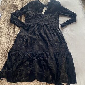 Lovestitch Elegant Black Lace Long Sleeve Dress